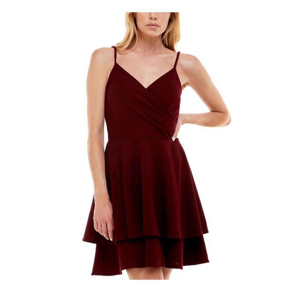 EMERALD SUNDAE Womens Spaghetti Strap Above The Knee Party Dress